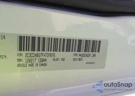 2015 Dodge Charger Se from USA, damaged, VIN 2C3CDXBG7FH737676